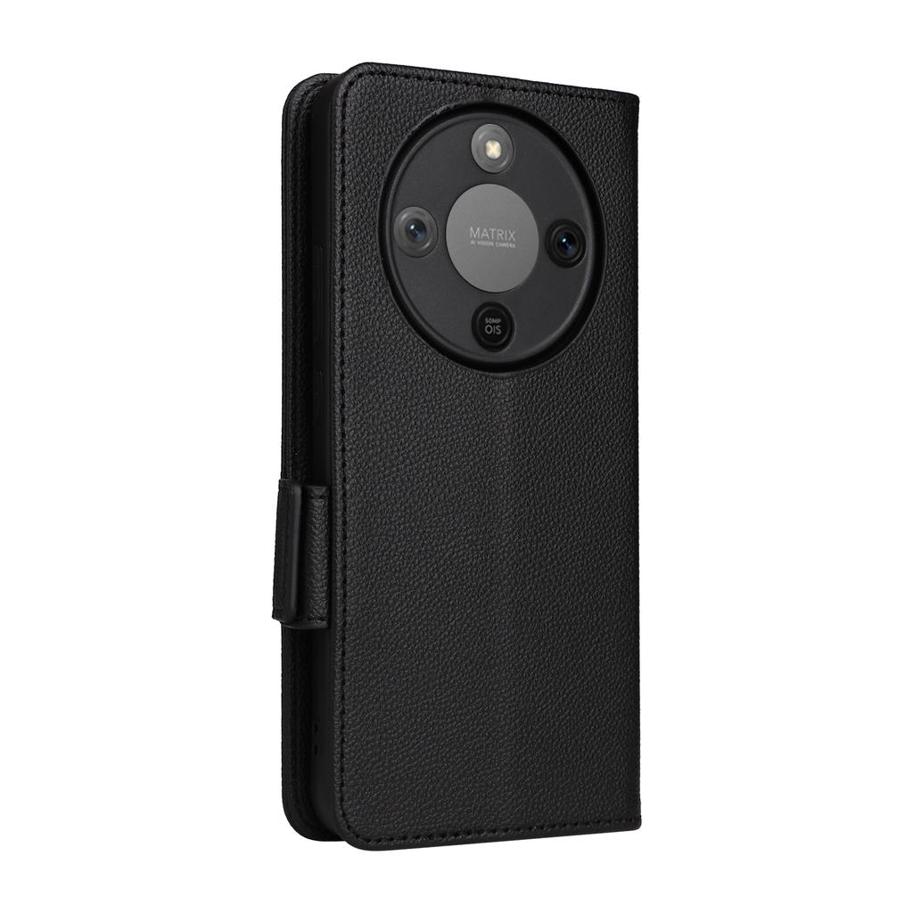 For Honor Magic8 Lite 5G/X9d 5G/X70 5G Case Litchi Texture Wallet Leather Phone Cover with Wrist Strap