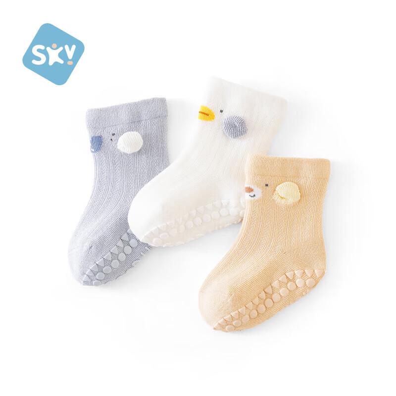 

Shu Bei Yi 3-Pack Baby Anti-Slip Floor Socks 0-1 Years