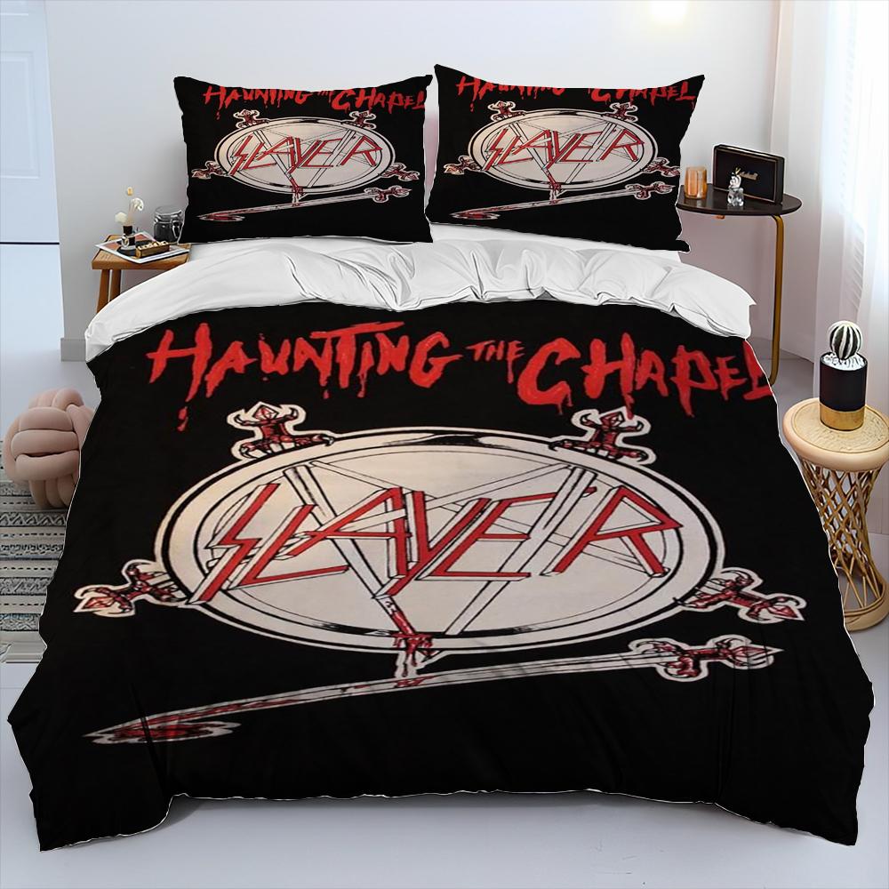 Comforter Slayer Heavy Metal Band Music Comforter Bedding Set Bed Set King Queen Size Bedding Set Kids