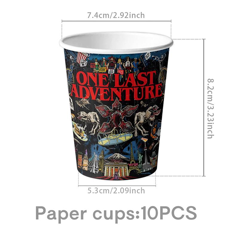 

Movie Demogorgon Birthday Party Decor Itemations, Disposable Tableware Tablecloth Tissue Banner Balloon Flag Party Supplies