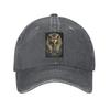 Faraone Egiziano Con Corona Dorata Illustrazione Cappellino in Tessuto Denim Cappellini da Baseball Casual Cappello Regolabile Cappellini da Baseball Estivi Unisex