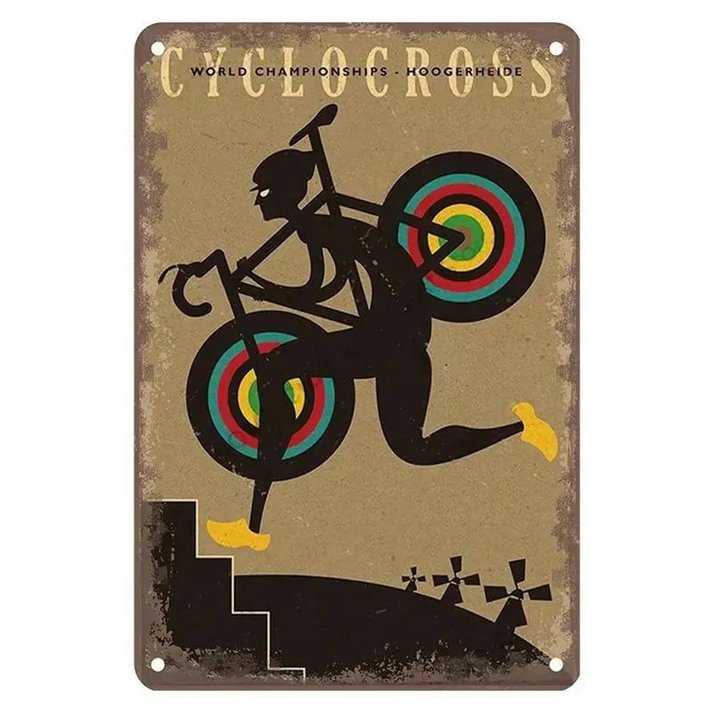 Metall Blechschild Tour De France Radfahren Wanddekoration Plakette Vintage Poster Eisenmalerei für Man Cave Zuhause Café Garten Club Bar