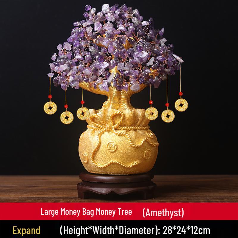 Citrine Money Tree Ornament - Home Decoration for Living Room, Housewarming, New Year, or New Home Opening Gift