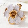 Exaggerated Enamel Camellia Flower Ring - Niche Luxury Women's Jewelry for Spring/Summer