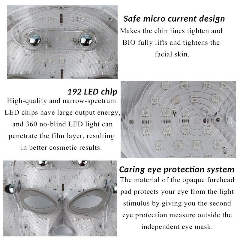 7 Colors LED Firming & Whitening Mask Facial Device - Facial & Neck Anti-Acne Professional Skin Therapy