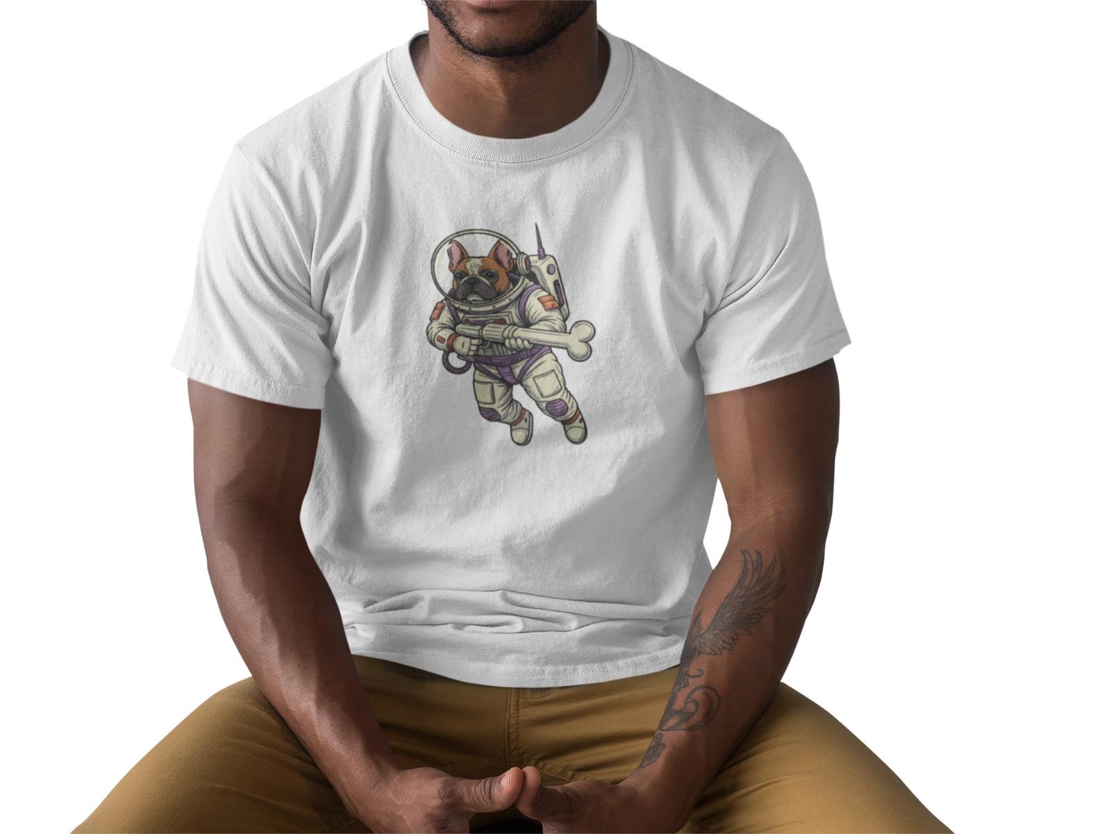 Astronaut French Bulldog T-Shirt Funny Space Dog Graphic Tee Cosmic Bone A51 XXXXL