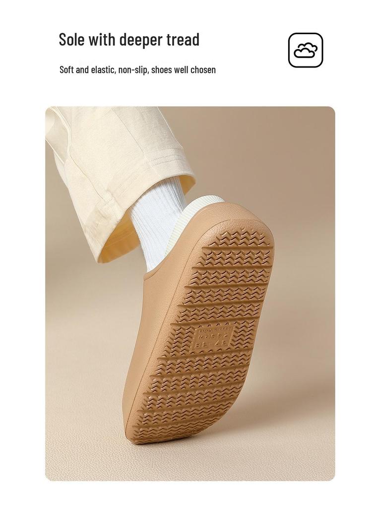 Unisex Waterproof Non-Slip Plush Indoor Cotton Slippers - Warm Full Coverage for Autumn/Winter.