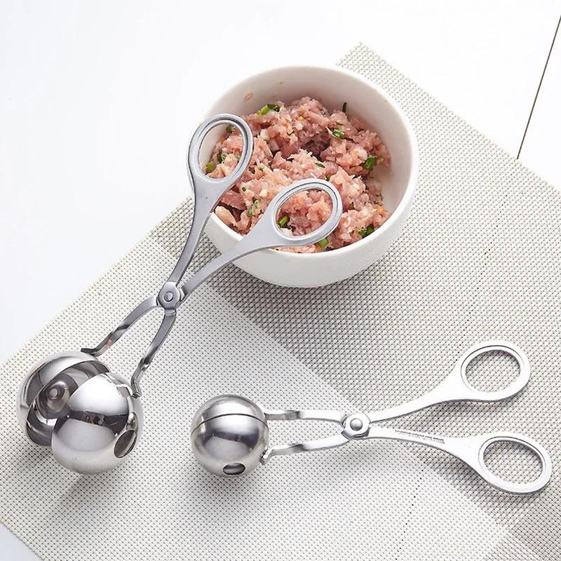 Anti-aanbak Keuken Kookgereedschap Gehaktballepel Balmaker Vorm Roestvrij Staal Gehaktbaltang Cookielepel