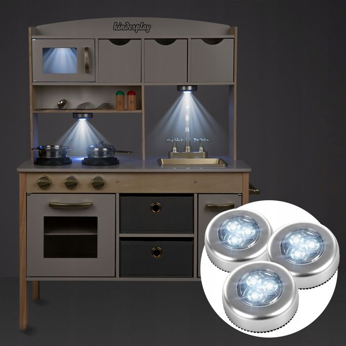 Lot De 3 Lampes LED Tactiles Autocollantes À Piles, Lumière Blanche, Argenté - Kinderplay (LED3)