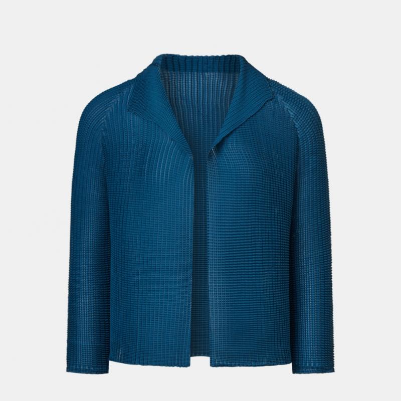 Pleats Me Mesh Open Collar Cardigan Epcdm126008