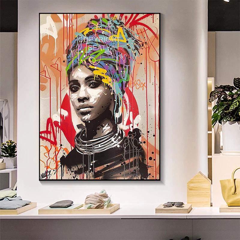 Street Graffiti Art Girl Abstract Canvas Painting On The Wall Posters for Living Room Paintings Prints Picture Bed Room Decor