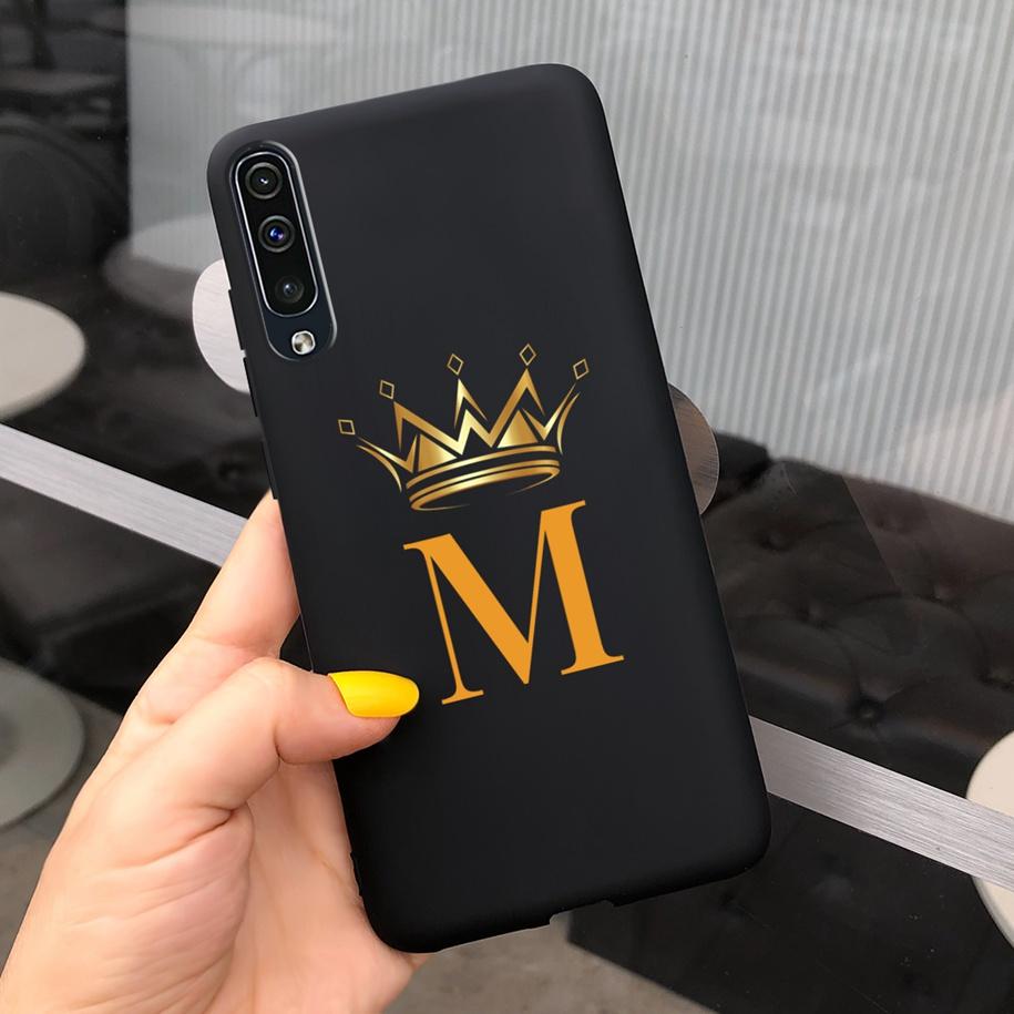 For Samsung Galaxy A50 A50S A30S Case Silicone Letters Crown Back Cover Phone Cases For Samsung A50 A 50 30 S A307F A507F Fundas