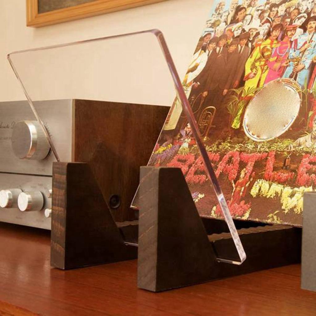 Vinyl-Schallplatten-Aufbewahrungsständer Kapazität Acryl-Enden Ausstellungsständer Holz Vinyl-Album Schreibtisch-Rack