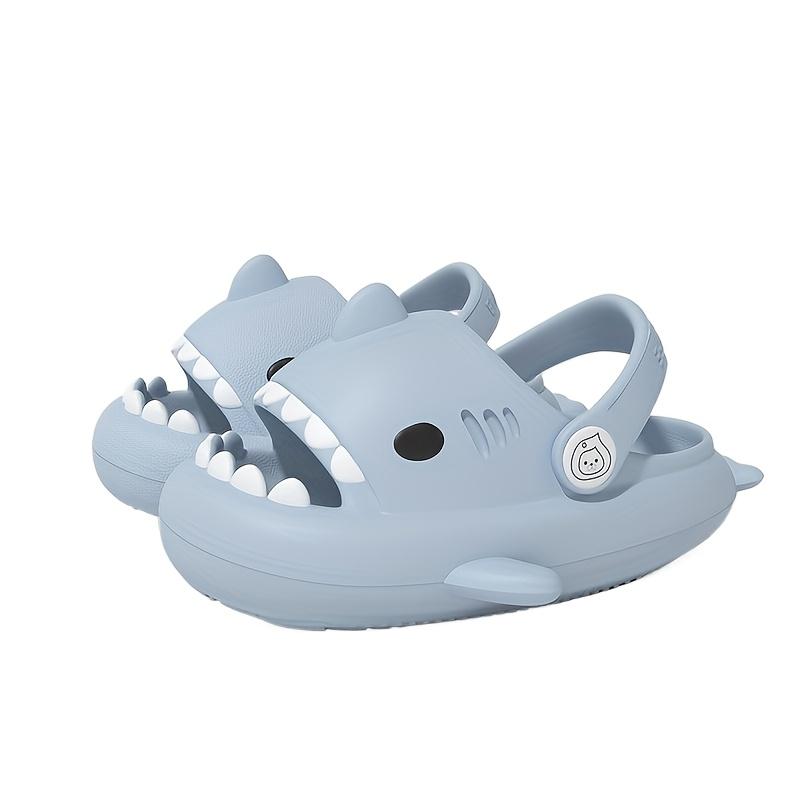 ZXCDINO Suitable for Boys and Girls Adorable EVA Shark Design Clogs, Breathable Lightweight Non Slip Soft Sole Slippers, Kids Footwear