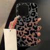 INS Black Leopard Print Phone Case For iPhone 15 13 11 12 14 16 Pro Max 13 12 Mini 15 16 Plus Soft Shockproof Bumper Cover Funda