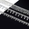 10Yards Rhinestone Chain Sparkle Crystal Diamond Silver Tassel Rhinestone Clothing Accessories DIY Wedding Party Gift Decoration