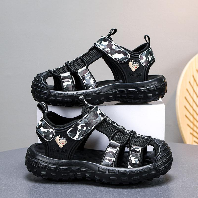 Boys' Sandals Summer New Children's Baotou Sports Soft-soled Sandals Students Middle and Older Children Non-slip Beach Shoes