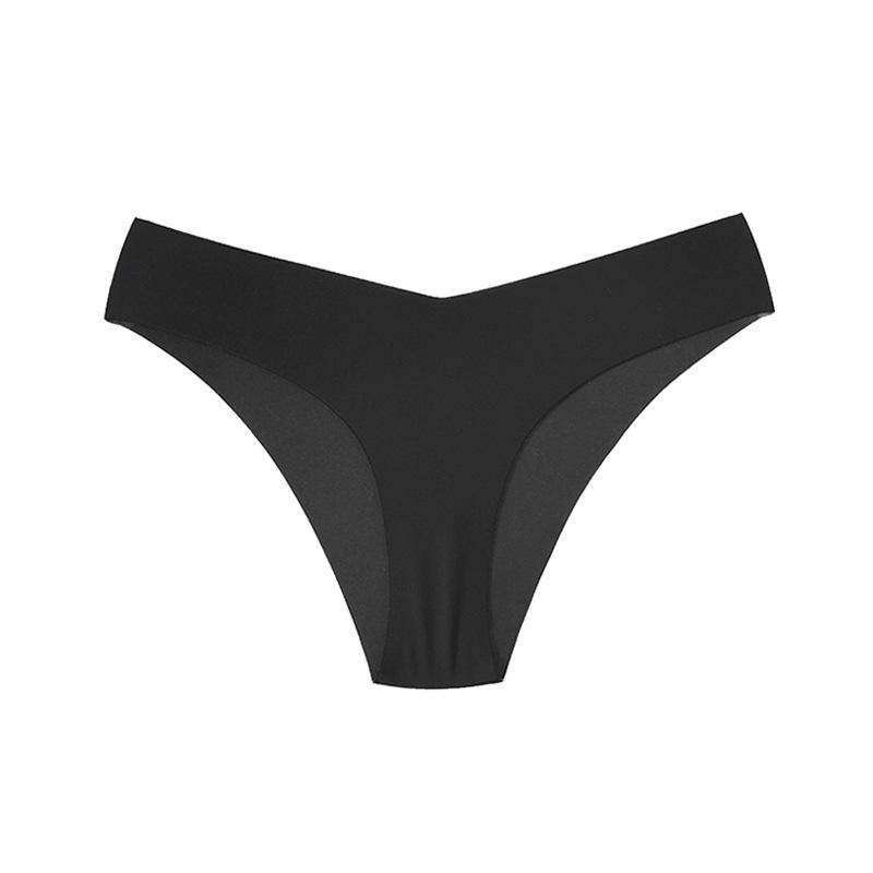 Women's Seamless Ice Silk Low-Waist Briefs: Breathable, Quick-Dry, Pure Cotton Crotch - Perfect for Yoga & Sports.