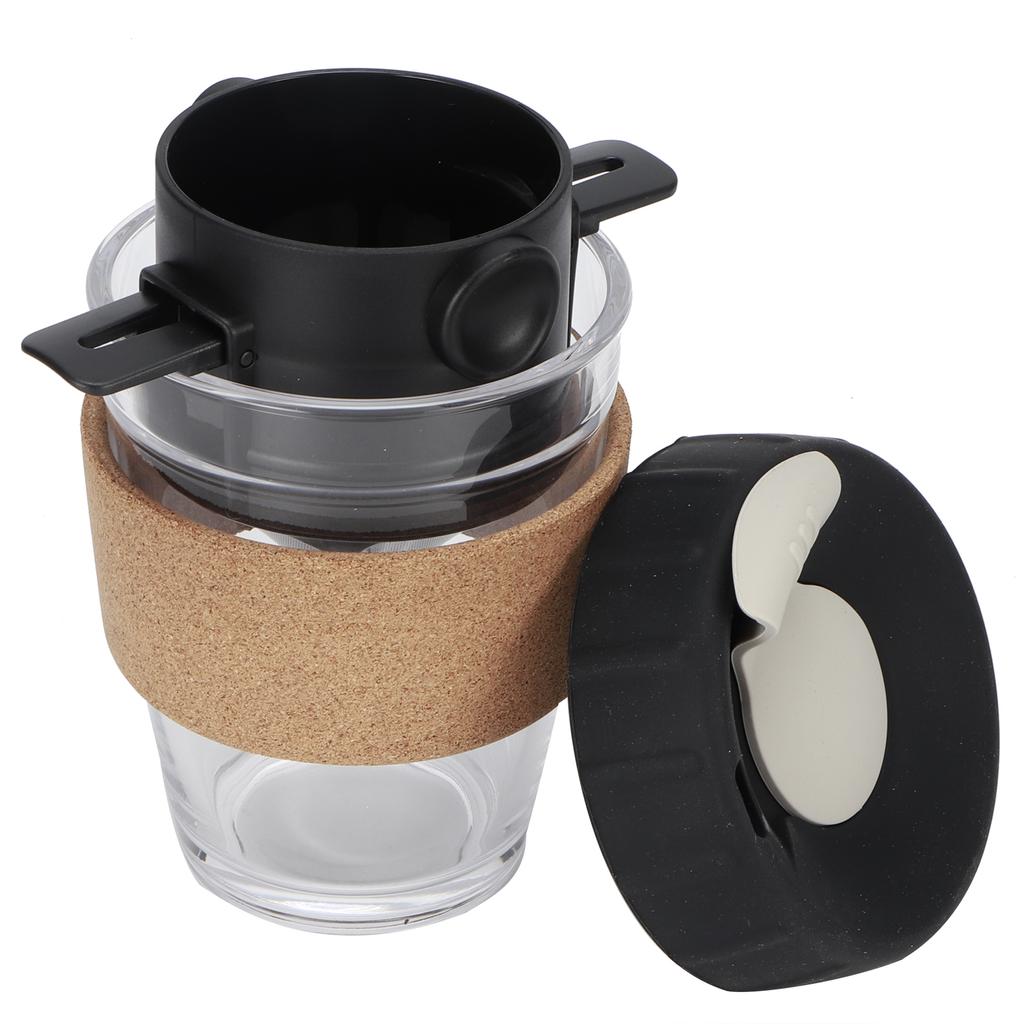 Reusable Drip Coffee Tea Holders Funnel Dripper Portable Stainless Steel Coffee FilterBlack
