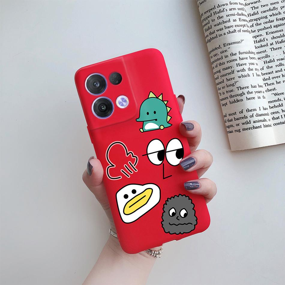 For Oppo Reno 8 Case OPPO Reno 8 Pro Plus Reno8 4G 5G Cover Cute Cactus Cartoon Phone Case Protection Shockproof Soft Back Cover