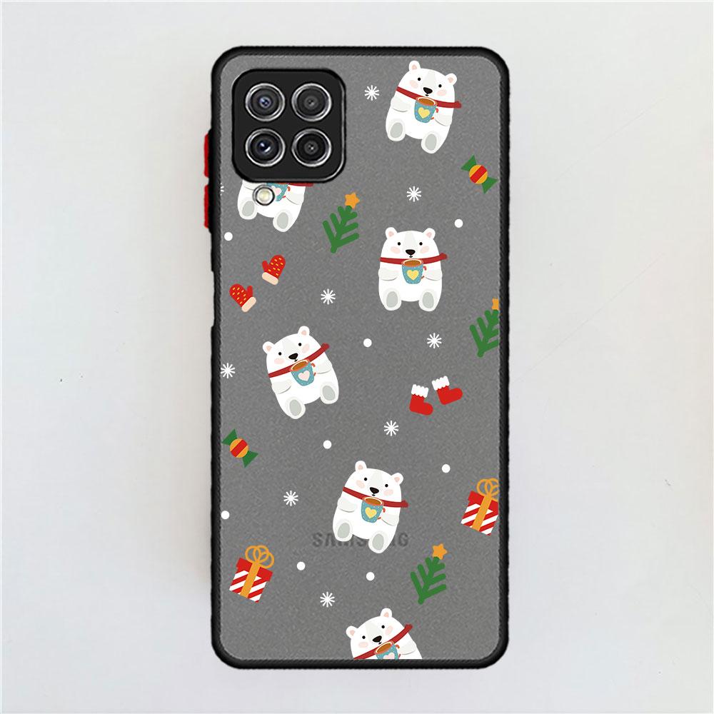 Cute Cartoon Doll Christmas Matte Case For Samsung Galaxy A52 A12 A51 A32 A21s A71 A32 5G A12 A22 A53 A70 A50 Hard Phone Shell