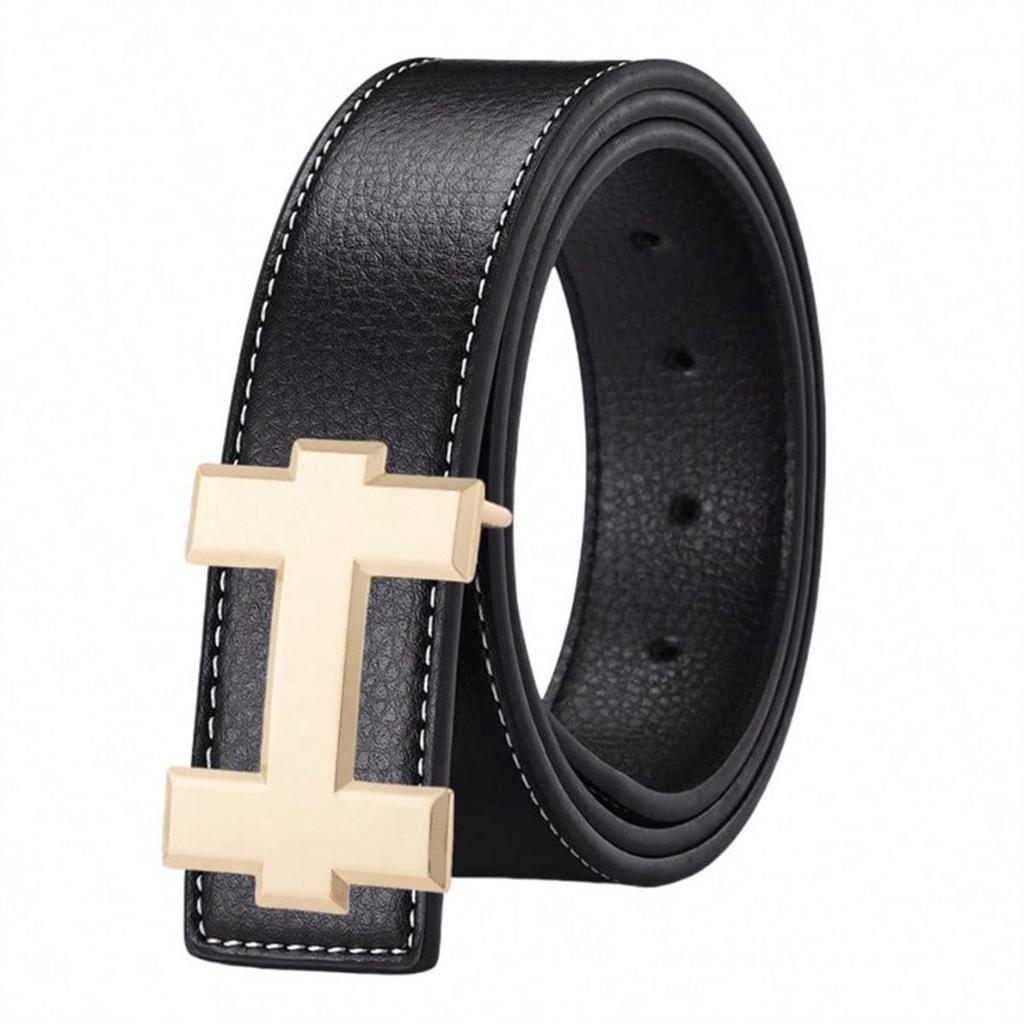 Neuer Herren-Gürtel aus Lychee-Körnerleder mit H-Schnalle - Stilvoll und vielseitig für Freizeitkleidung