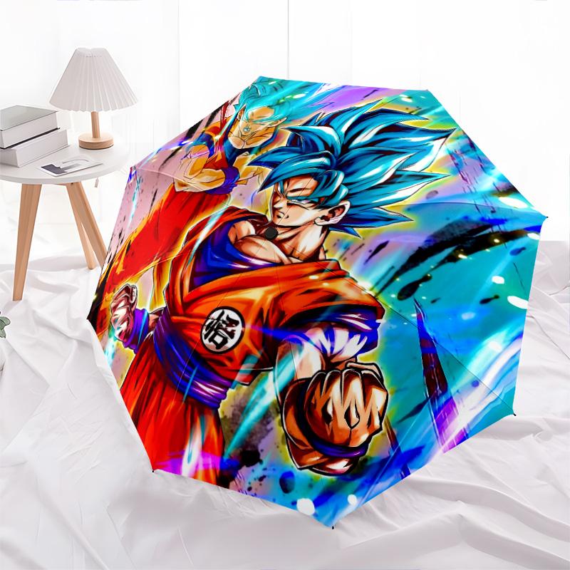 

Dragon Ball Z pattern, automatic folding umbrella, portable and foldable design, 8 ribs, a Christmas or birthday gift.
