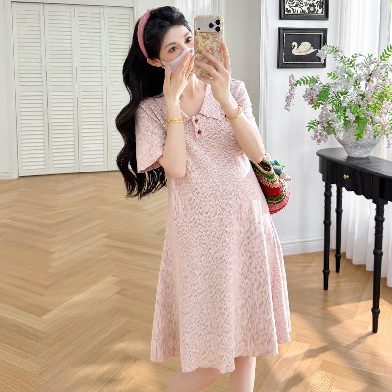 Maternity Polo Collar Dress - 2026 Spring/Summer Slimming Loose Fit XL