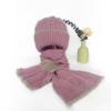 Luxury Velvet Knit Scarf with Phoenix Tail Flower Design - Double-Layered, Fleece-Lined Hat for Wind and Snow Protection