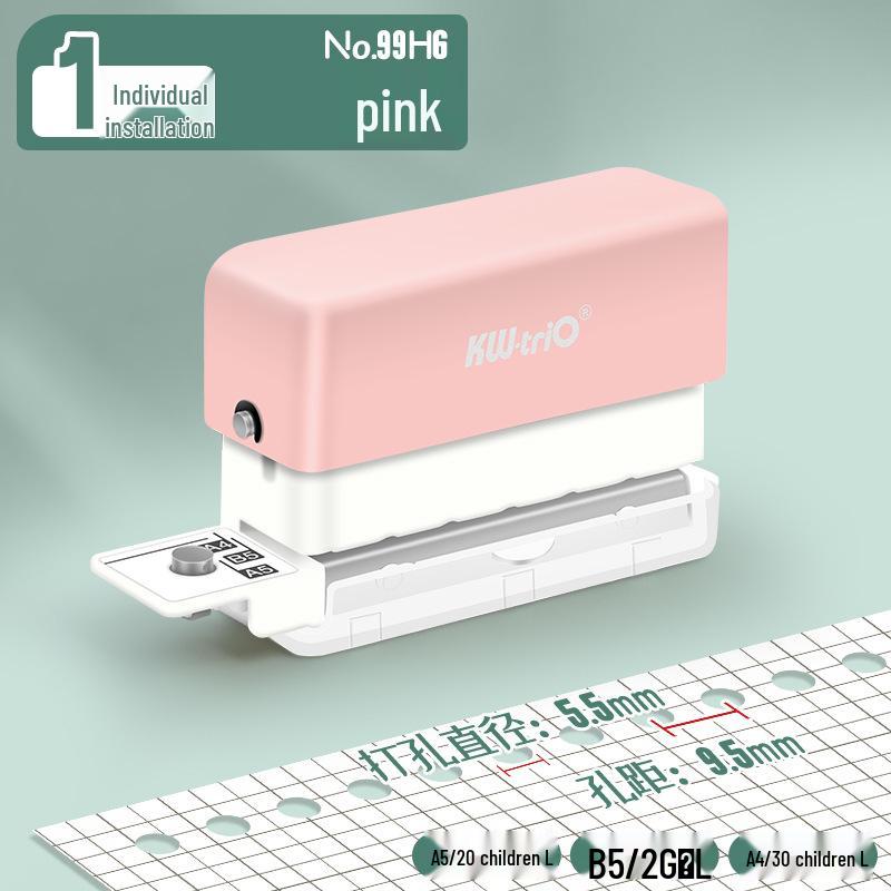 99H6 Multifunctional Small Six-Hole Round Punch for Loose-Leaf B5 Binders