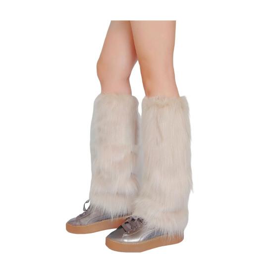 Faux Fur Fuzzy Leg Warmer for Women Girls Soft Plush