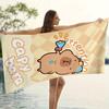 1pc Cartoon Otter Pattern High-Definition Digital Print Beach Towel, Modern Style, Microfiber, Highly Absorbent, Multi-Purpose