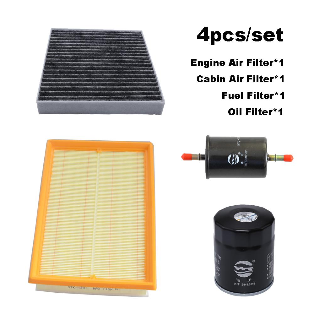 4pcs Filter Set For CHANGHE Q35 BAIC X30 1.5L 2016 2017 2018 2019 2020 Cabin A/C Air Fuel Gas Oil Filter Kit Car Accessories 4pcs Set