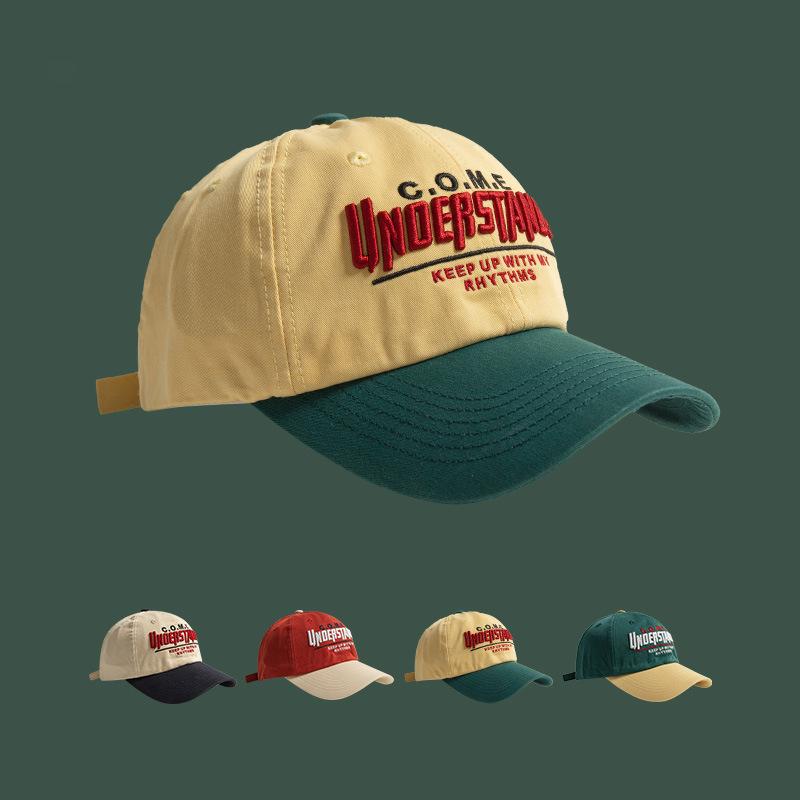 Couple Fashion Contrasting Soft Top Baseball Cap Spring and Summer Korean Style Trendy Brand Letter Embroidered Baseball Cap
