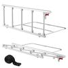 Foldable Bed Rail for Elderly, 122 Cm Bedside Assist Rail with Fixing Strap, Adjustable Height Pipe Bedside Cane