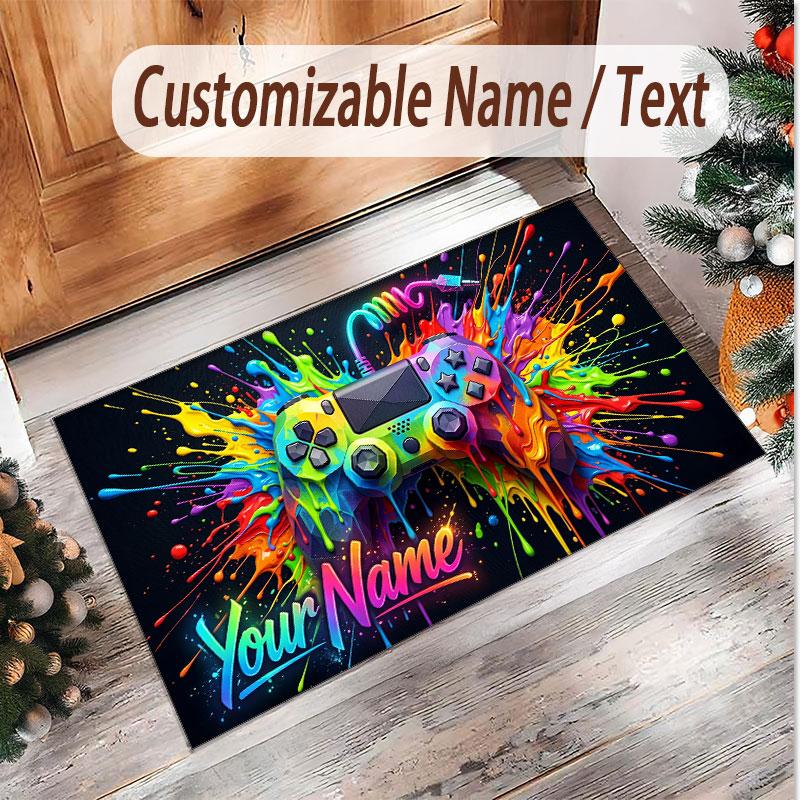 Fantasy Adventure Theme Soft Crystal Velvet Rug Custom Name & Text Print Non Slip Floor Rug for Bedroom Living Room