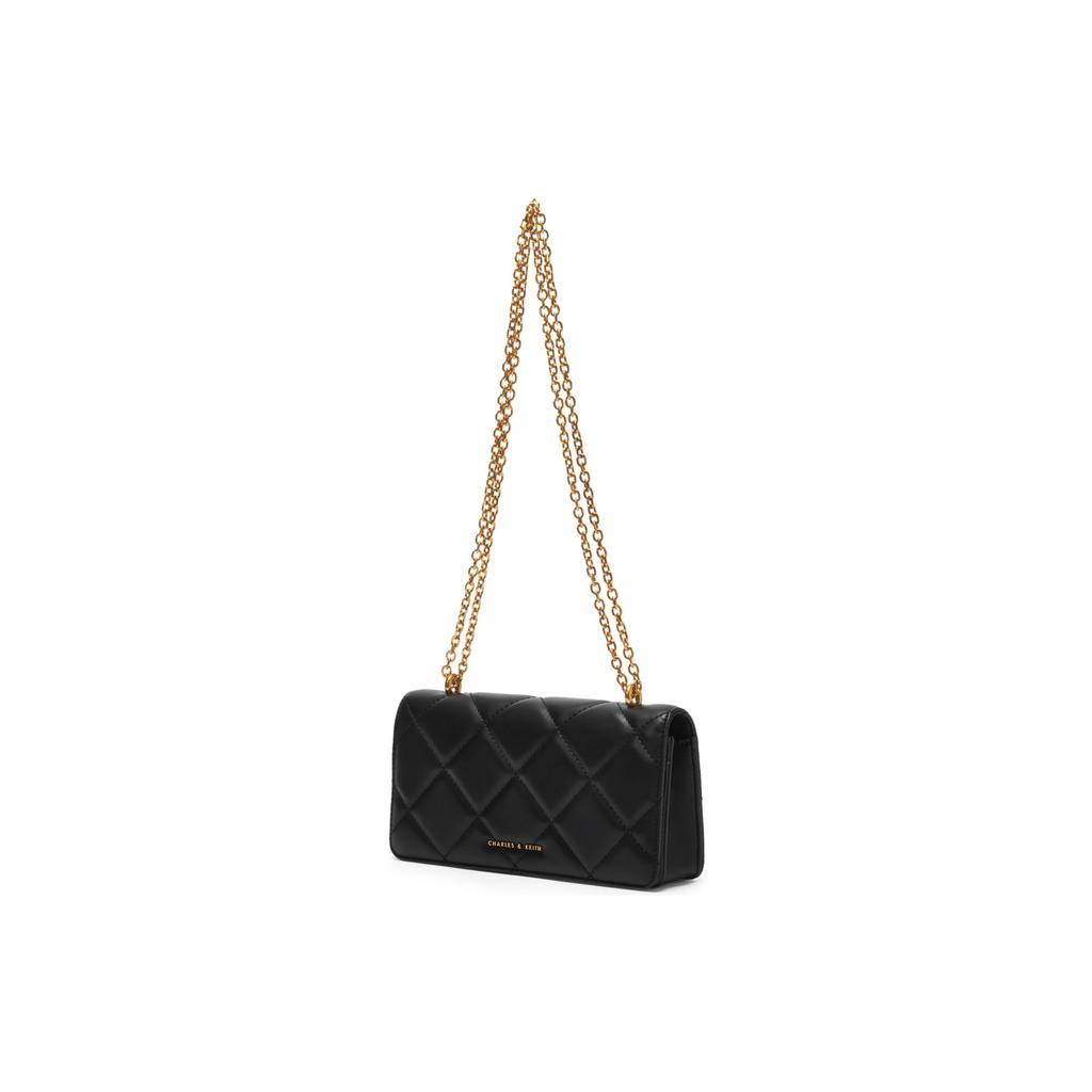Charles & Keith Dopamine Oil Painting Bag Quilted Chain Small Square Bag Women Crossbody Bag CK6-10680924-WB