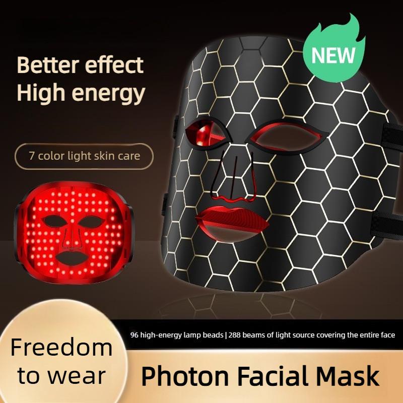 Silicone Color Light Mask Photon Rejuvenation Instrument Beauty instrument Household Face Red Blue Light Beauty Facial Mask