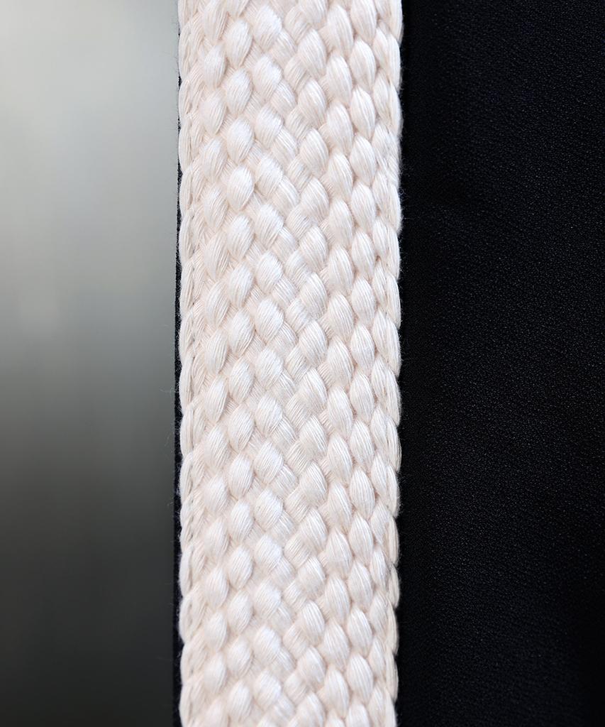 Kileutimuka Embroidered Ivory Rope Wide Pants Black