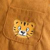 Autumn Lion Long Sleeve Bodysuit & Corduroy Overalls Set for Baby Boys