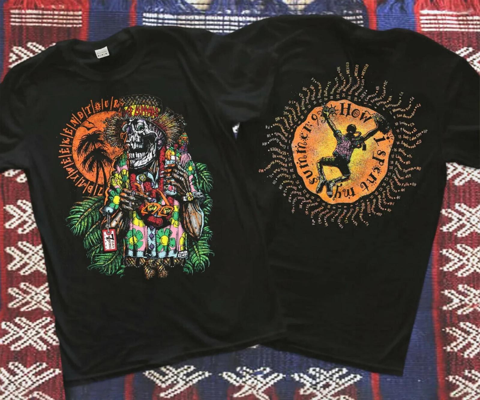 Vintage 1993 Def Leppard 7 Day Weekend Tour How I Spent My Summer 93 T-Shirt XL