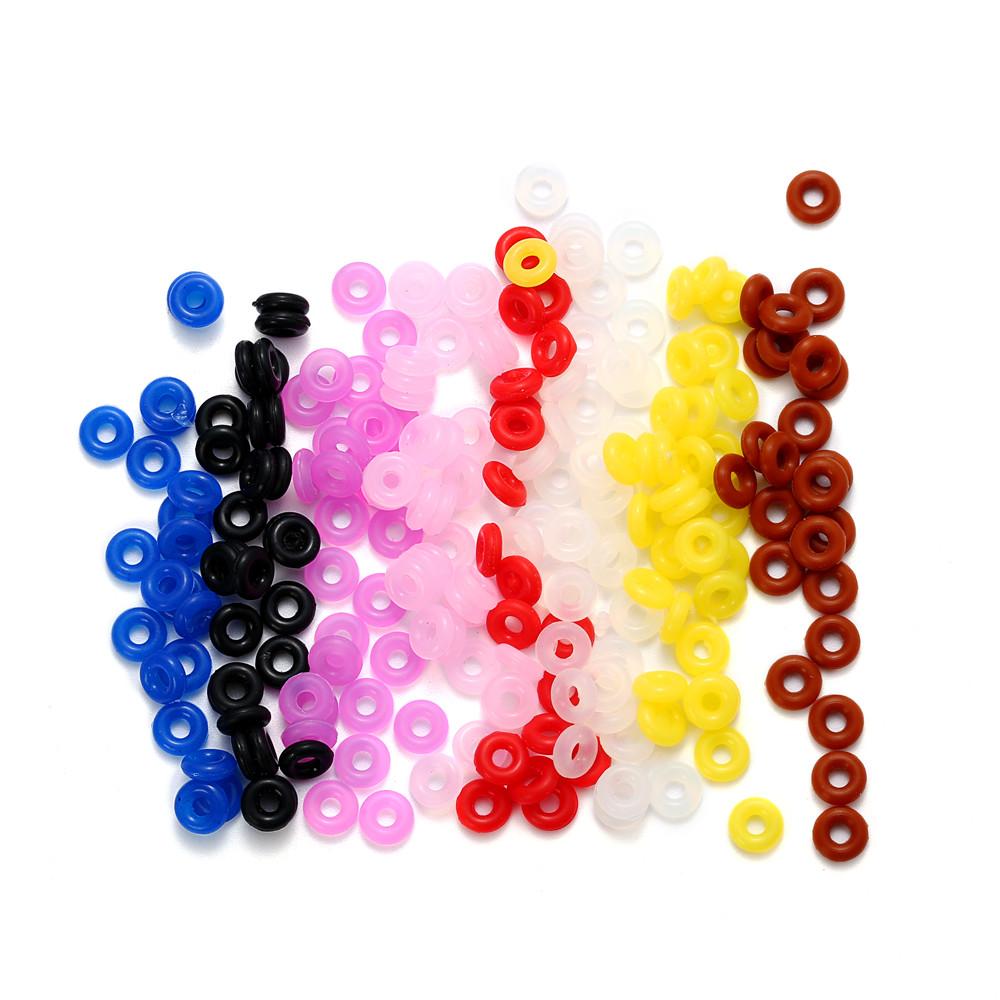 20-100Pcs Hole 2mm Multicolor Rubber Clip Charms Safety Stopper Silicone Spacer Beads For DIY Bracelets Necklaces Jewelry Making