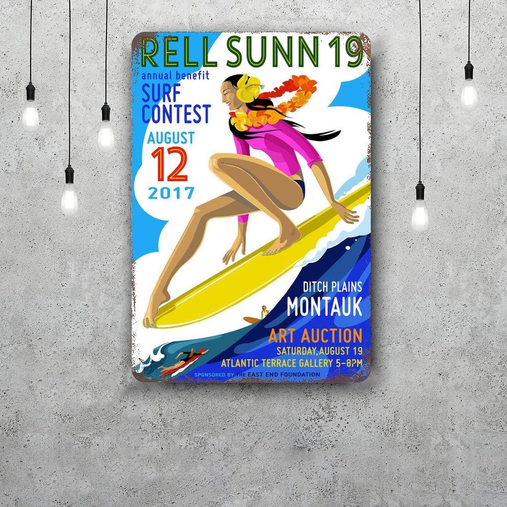 surfing Vintage Metal Tin Signs Posters Decor Retro Metal Plaque Wall Art Decor for Garage Bar
