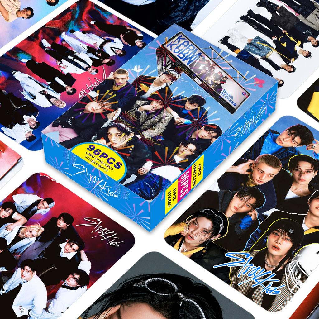 96 Pcs Set Straykids 4th Album Karma Merchandise 60 Lomo Photo Cards 36 Random Stickers For Star Fans Collection And Lovely Gift