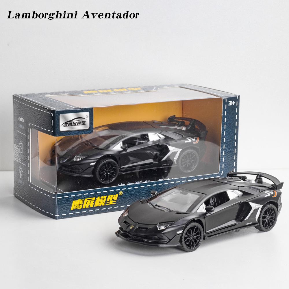 1:32 масштаба Aventador SVJ, литая под давлением модель автомобиля из сплава, литье под давлением, игрушечный транспорт, модель автомобиля со звуковым светом, коллекция игрушек для детей, подарок 1/32-15x7x3.5cm чёрный