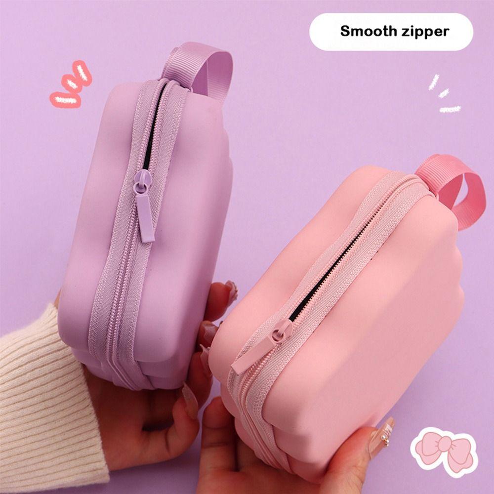 Cute Bow Knot Cable Protector Bag PU Portable Makeup Bag Charger Protector Storage Bag Travel