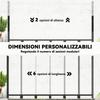 0.8m³ Adjustable Log Store with Waterproof Cover and Steel Chains, 235x31x116 cm, Black