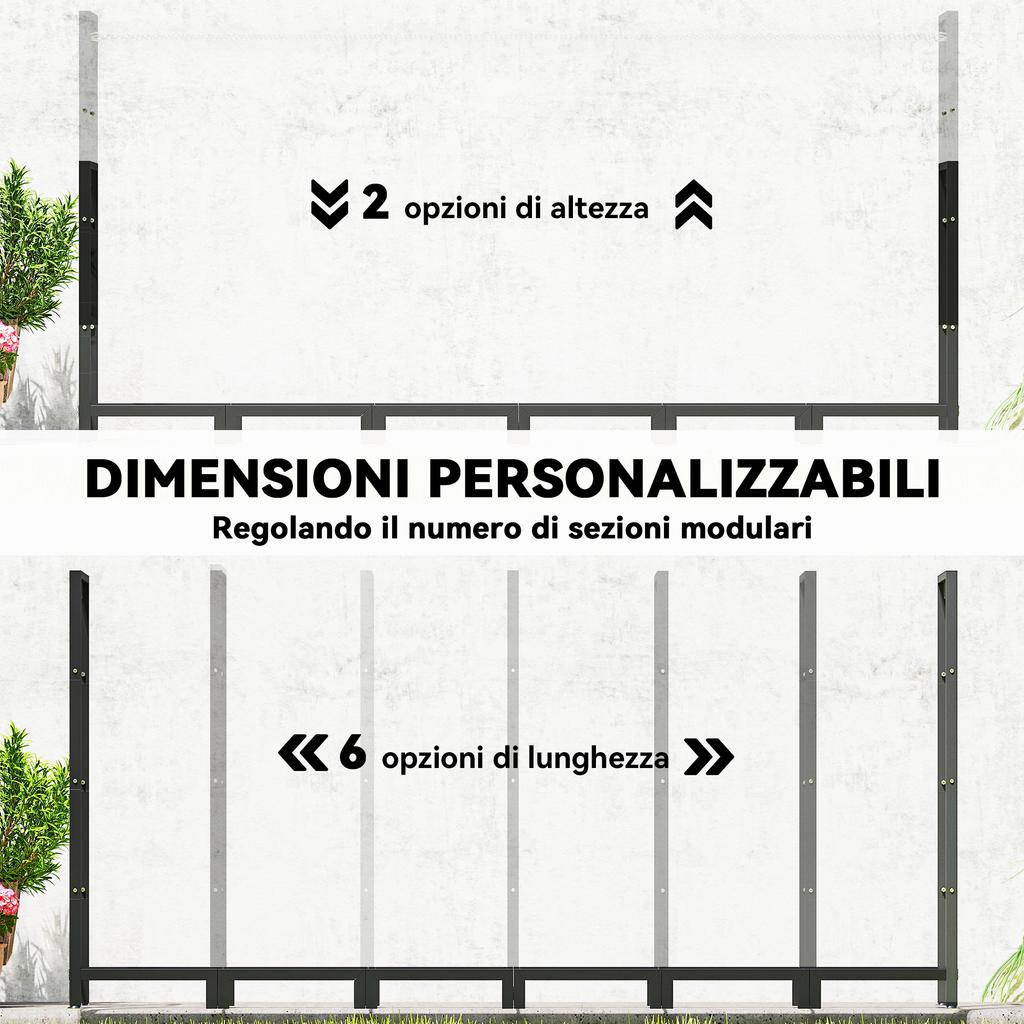0.8m³ Adjustable Log Store with Waterproof Cover and Steel Chains, 235x31x116 cm, Black