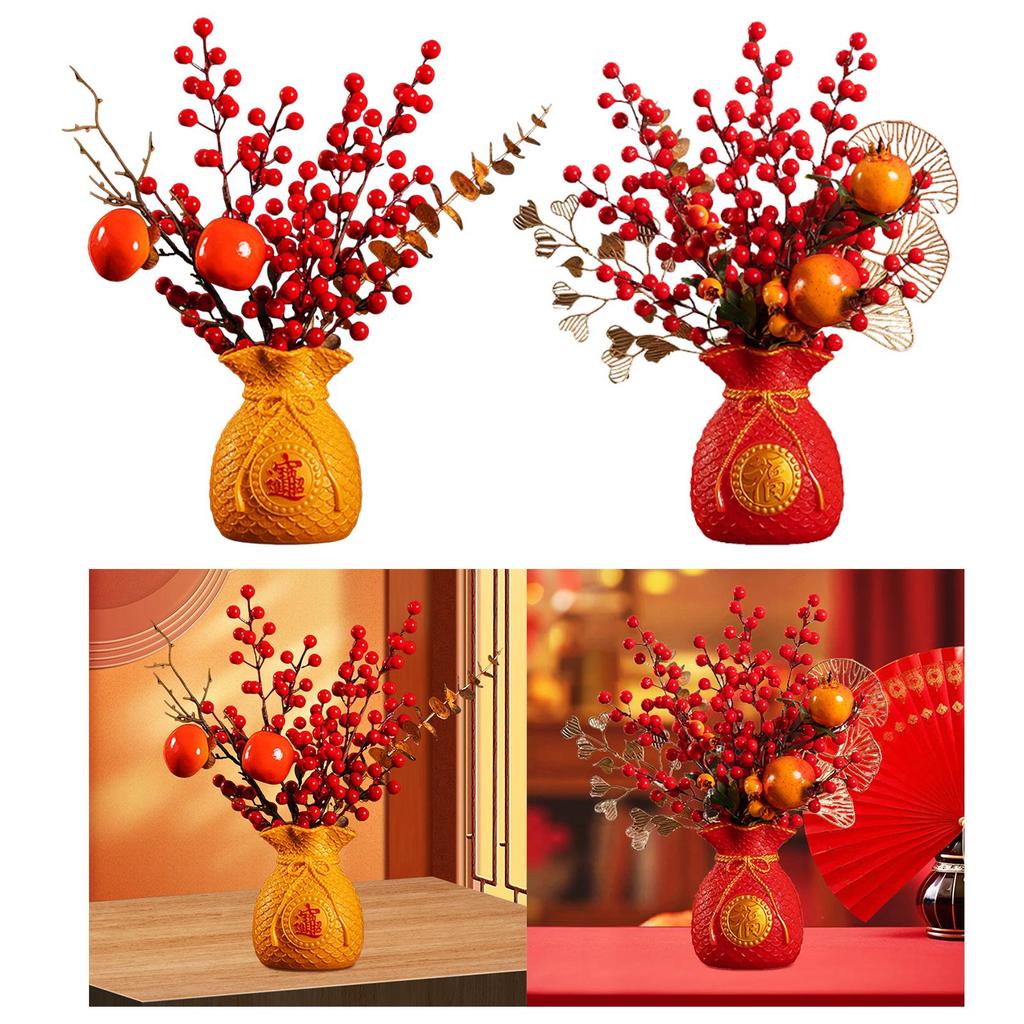 Artificial Red Bouquet Chinese New Year Decor Floral Accessory Crafts Year of