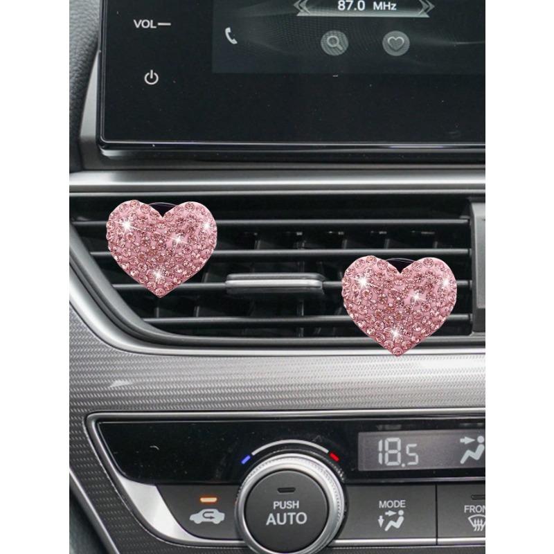 Rhinestone Decor Heart Design Car Air Outlet Clip